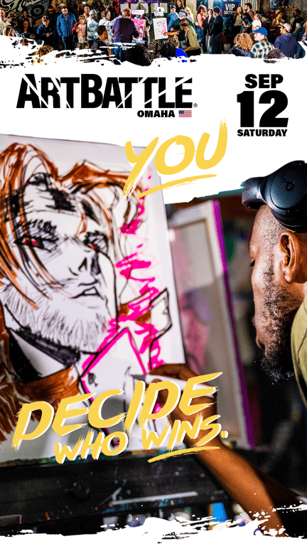 Promotional asset for Art Battle Omaha on September 12, 2026: ab4066_ads_9-16.png.