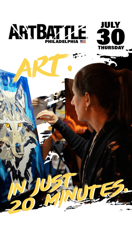 Promotional asset for Art Battle Lancaster on July 30, 2026: ab4088_ads_story.png.