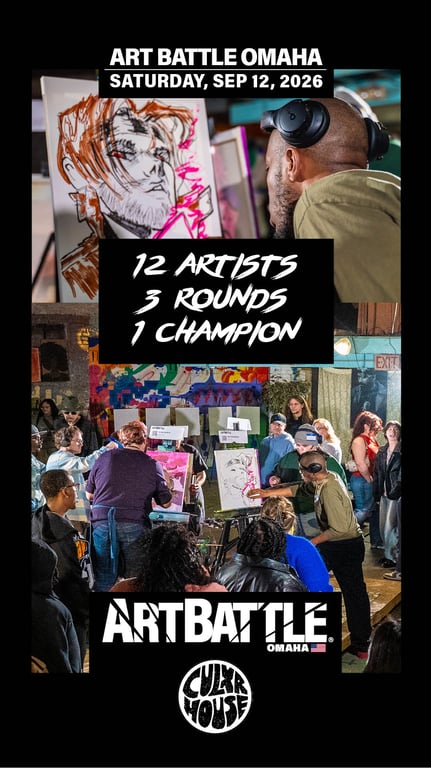 Promotional asset for Art Battle Omaha on September 12, 2026: AB4066 - Omaha - 12SEP2026A4.jpg.