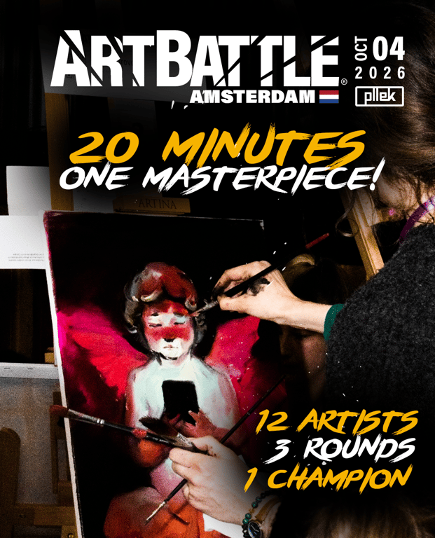 Promotional asset for Art Battle Amsterdam on October 4, 2026: ab-amsterdam-poster-3.png.