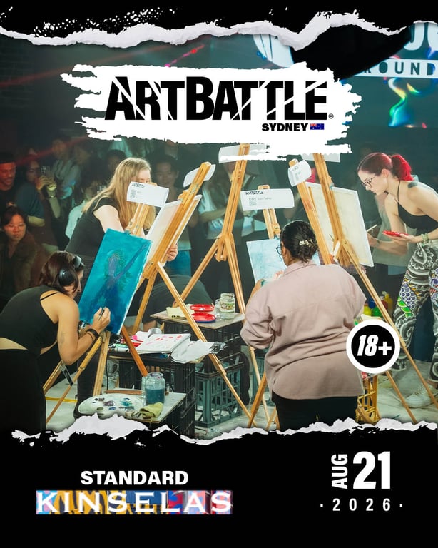 Promotional asset for Art Battle Sydney on August 21, 2026: AB4037 - Sydney - 21AUG2026A5.jpg.