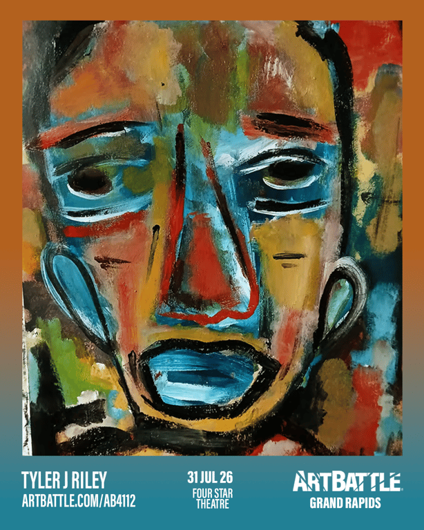 Promotional asset for Art Battle Grand Rapids on July 31, 2026: ab4112_tyler j riley.png.