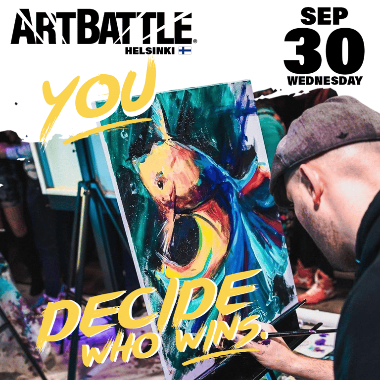 Promotional asset for Art Battle Helsinki on September 30, 2026: ab4131_ads_1-1.png.