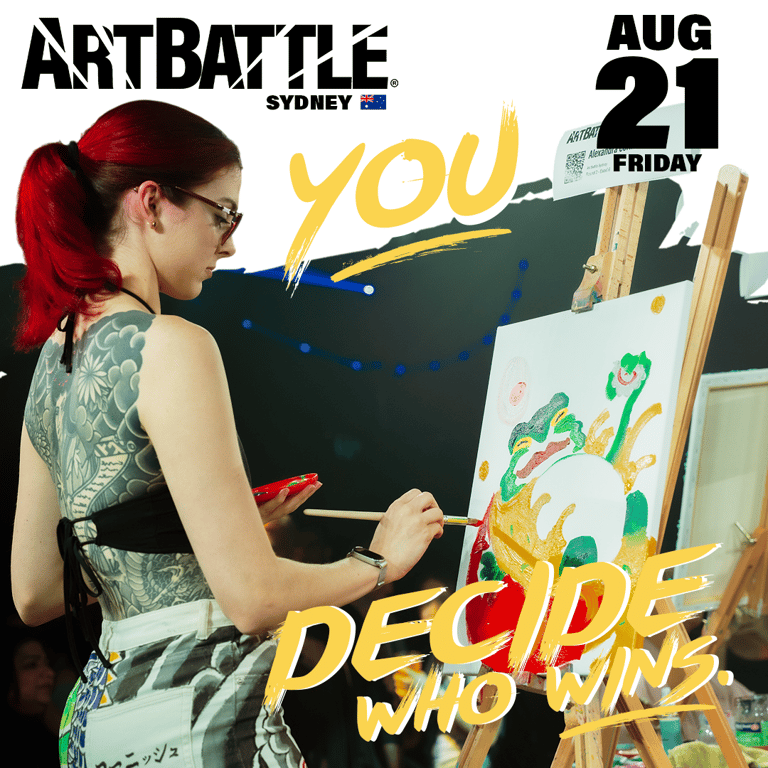 Promotional asset for Art Battle Sydney on August 21, 2026: ab4037_ads_1-1.png.