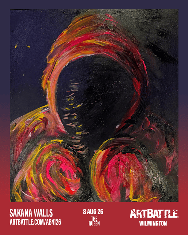 Promotional asset for Art Battle Wilmington on August 8, 2026: ab4126_sakana walls.png.