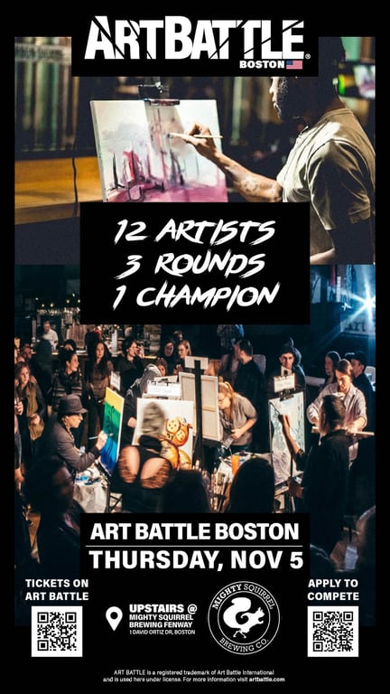 Promotional asset for Art Battle Boston on November 5, 2026: AB4146 - Boston - 05NOV2026A.jpg.