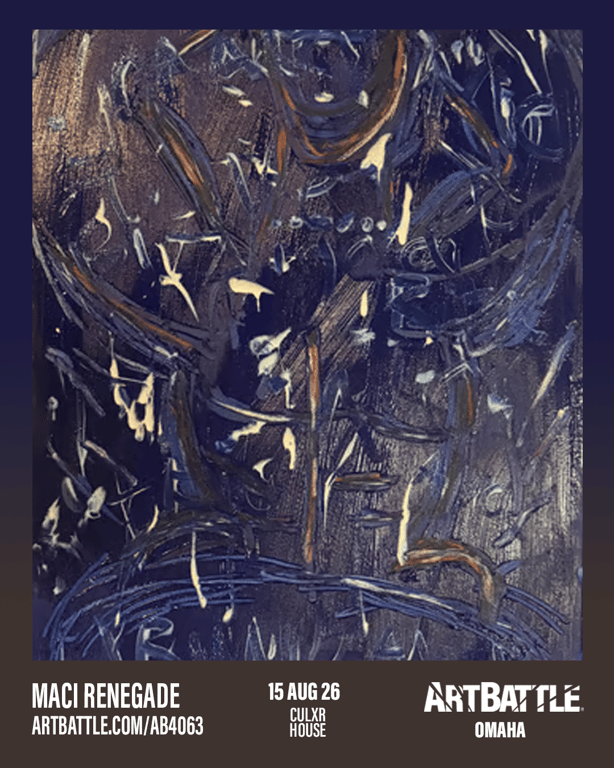 Promotional asset for Art Battle Omaha on August 15, 2026: ab4063_maci renegade.png.
