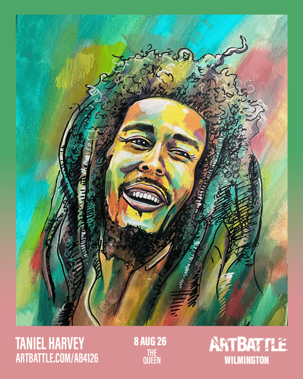 Promotional asset for Art Battle Wilmington on August 8, 2026: ab4126_taniel harvey.png.