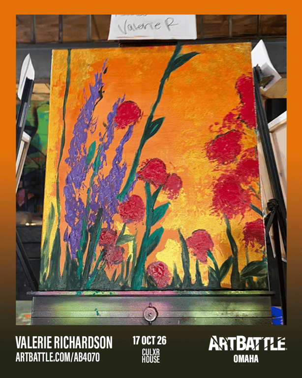 Promotional asset for Art Battle Omaha on October 17, 2026: ab4070_valerie richardson.png.