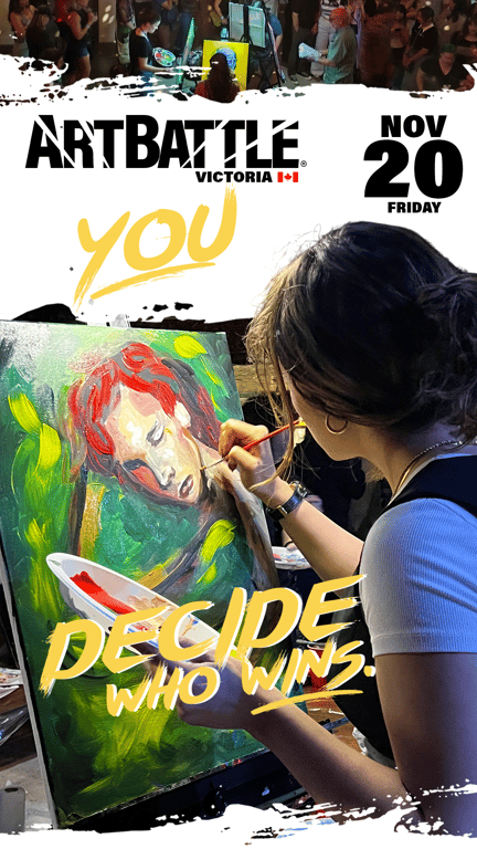 Promotional asset for Art Battle Victoria on November 20, 2026: ab4155_ads_9-16.png.