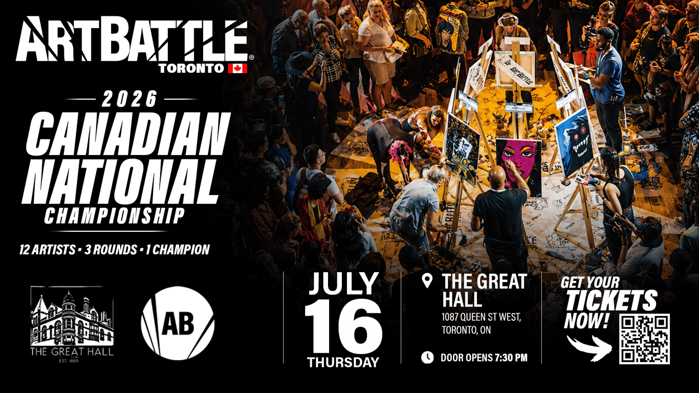 Promotional asset for Art Battle Toronto on July 16, 2026: ab4029 - CNC 2026 Toronto - 1920x1080.png.