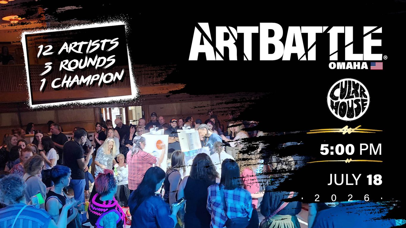 Promotional asset for Art Battle Omaha on July 18, 2026: AB4060 - Omaha -18JUL26A2.jpg.