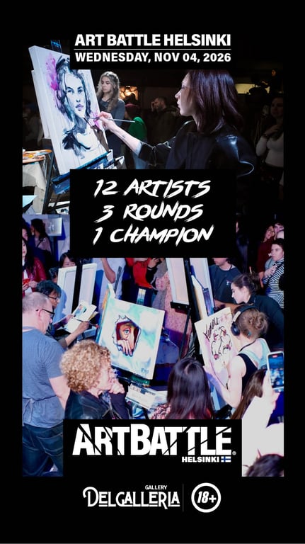 Promotional asset for Art Battle Helsinki on November 4, 2026: AB4142 - Helsinki -4NOV2026A4.jpg.