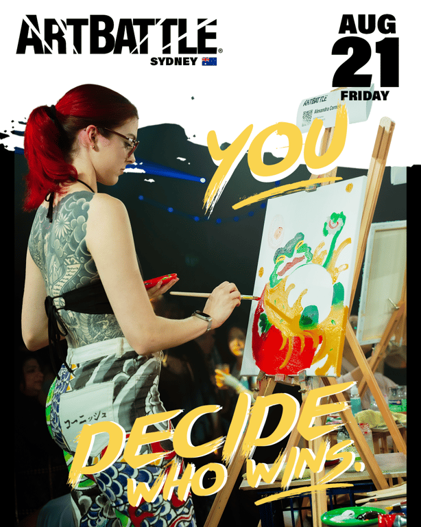 Promotional asset for Art Battle Sydney on August 21, 2026: ab4037_ads_4-5.png.