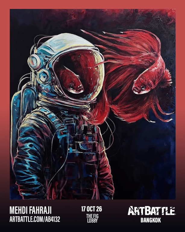 Promotional asset for Art Battle Bangkok on October 17, 2026: ab4132_mehdi fahraji.png.