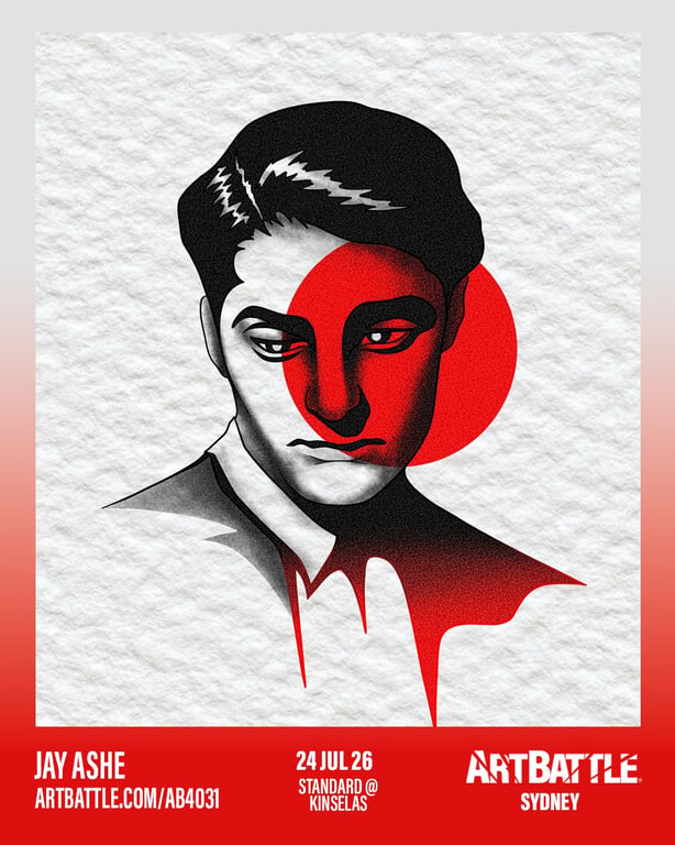 Promotional asset for Art Battle Sydney on July 24, 2026: ab4031_jay ashe.png. Fallback upload from original ab4031_jay ashe.png as flattened JPEG.