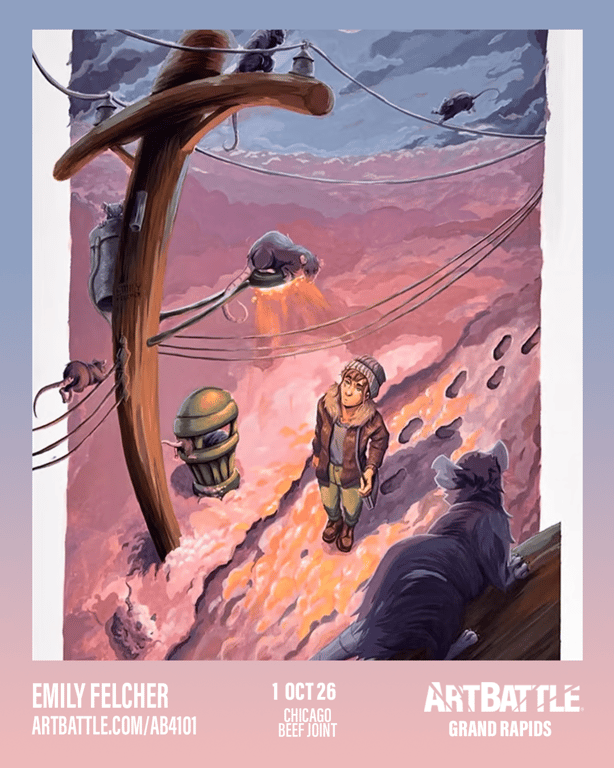 Promotional asset for Art Battle Grand Rapids on October 1, 2026: ab4101_emily felcher.png.