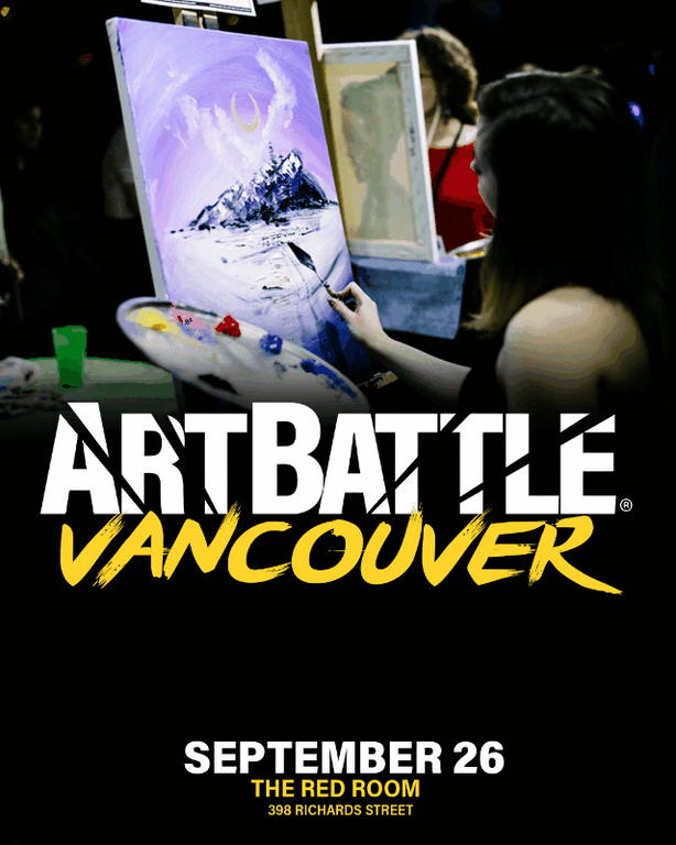 Promotional asset for Art Battle Vancouver on September 26, 2026: ab4069_ads_slide.gif.