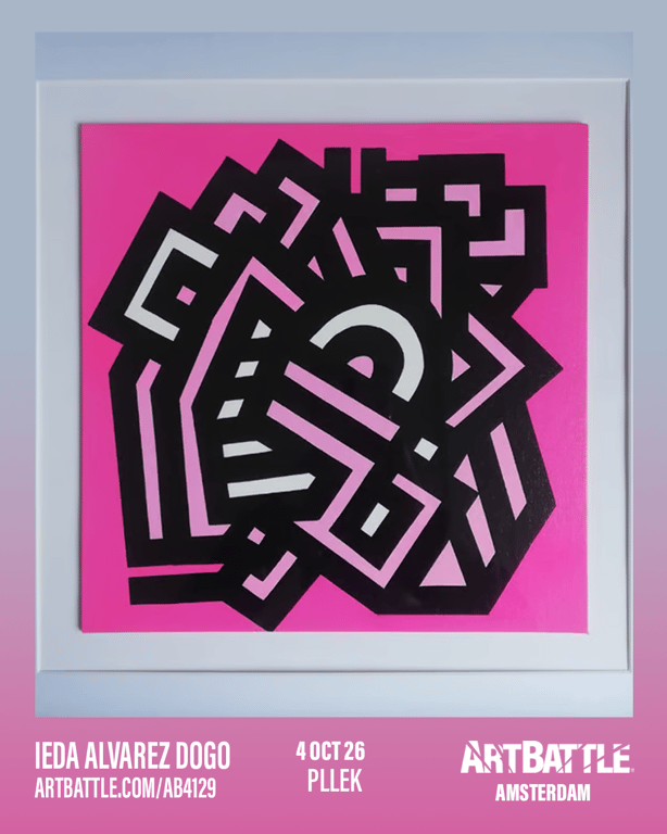 Promotional asset for Art Battle Amsterdam on October 4, 2026: ab4129_ieda alvarez dogo.png.