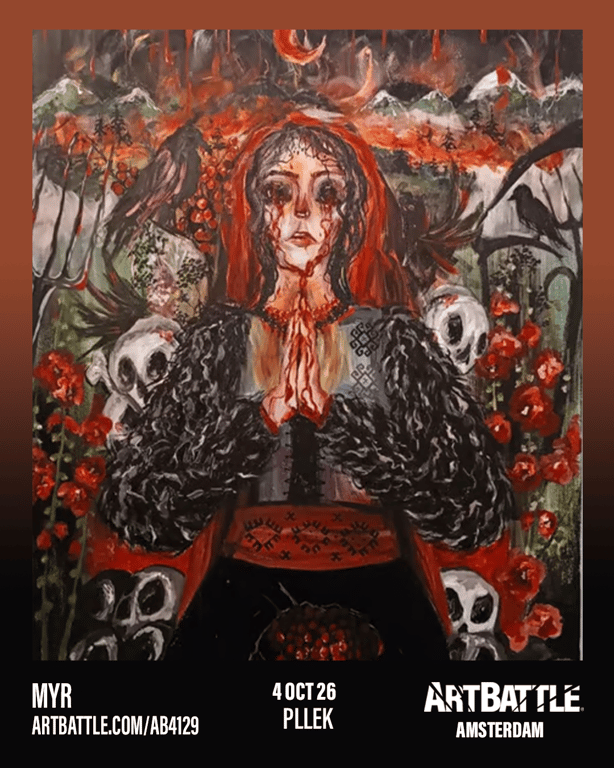 Promotional asset for Art Battle Amsterdam on October 4, 2026: ab4129_myr.png.