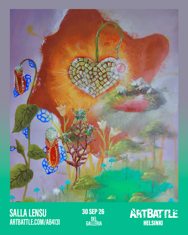Promotional asset for Art Battle Helsinki on September 30, 2026: ab4131_salla lensu.png.
