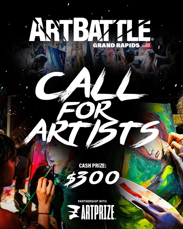 Promotional asset for Art Battle Grand Rapids on October 1, 2026: AB4101 - Grand Rapids x ArtPrize 01OCT2026 - CFA.png.
