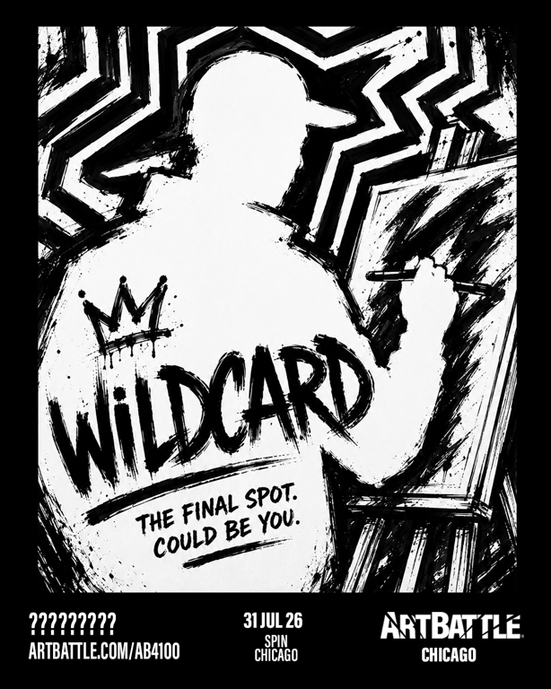 Promotional asset for Art Battle Chicago on July 31, 2026: ab4100_wildcard.png.