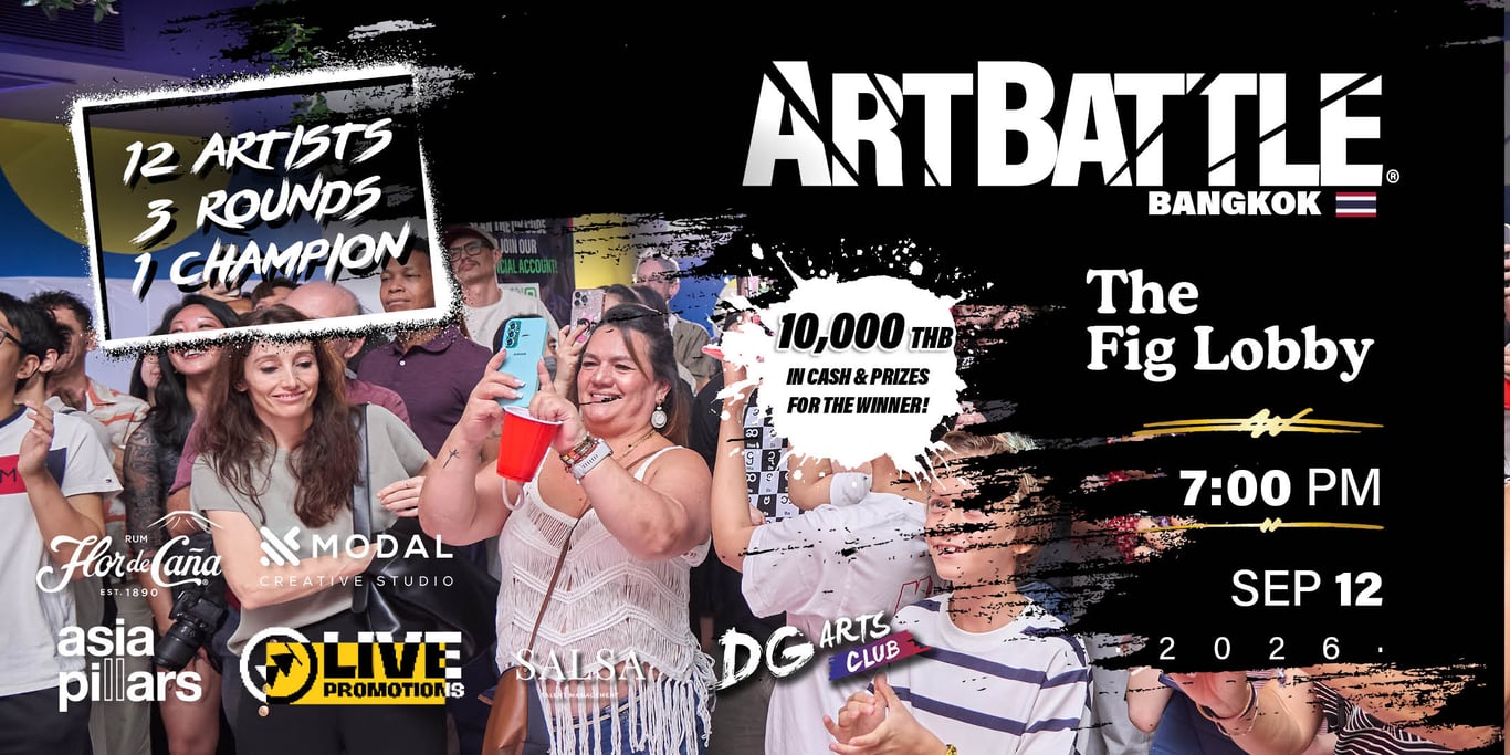 Promotional asset for Art Battle Bangkok on September 12, 2026: AB4087 - Bangkok - 12SEP2026A3 2160x1080.jpg.
