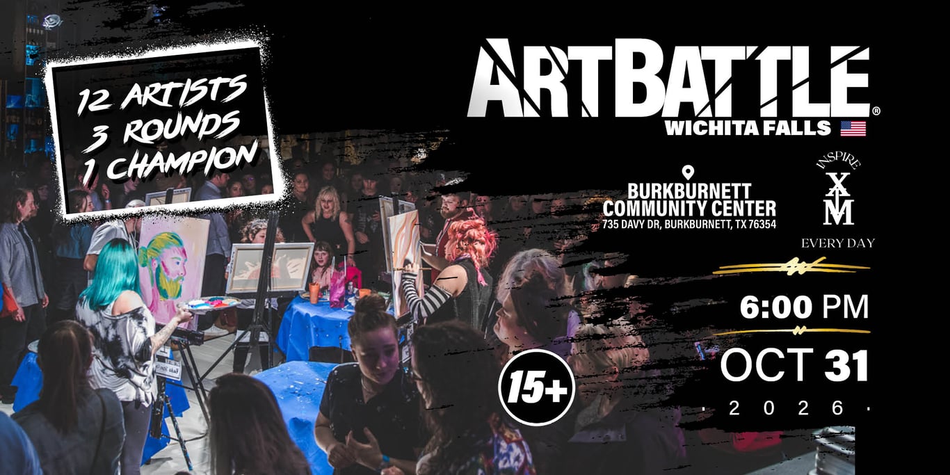Promotional asset for Art Battle Wichita Falls on September 19, 2026: AB4117 - Wichita Falls -31OCT2026A3.jpg.