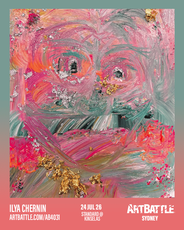 Promotional asset for Art Battle Sydney on July 24, 2026: ab4031_ilya chernin.png.