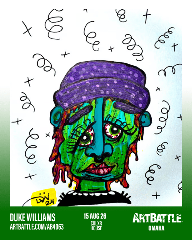 Promotional asset for Art Battle Omaha on August 15, 2026: ab4063_duke williams.png.