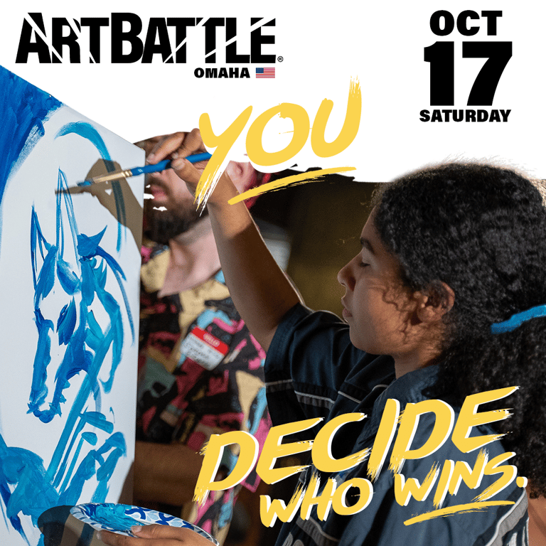 Promotional asset for Art Battle Omaha on October 17, 2026: ab4070_ads_1-1.png.