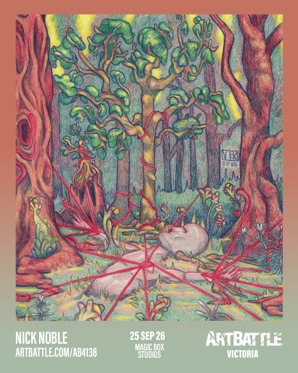 Promotional asset for Art Battle Victoria on September 25, 2026: ab4138_nick noble.png.