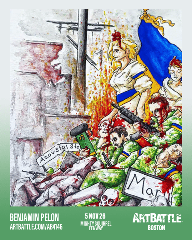 Promotional asset for Art Battle Boston on November 5, 2026: ab4146_benjamin pelon.png.