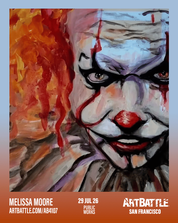 Promotional asset for Art Battle San Francisco on July 29, 2026: ab4107_melissa moore.png.