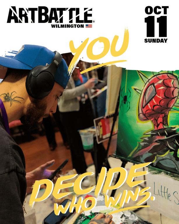Promotional asset for Art Battle Wilmington on October 11, 2026: ab4161_ads_4-5.png.
