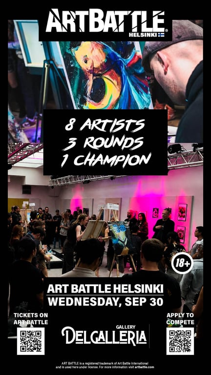 Promotional asset for Art Battle Helsinki on September 30, 2026: AB4131 - Helsinki - 30SEP2026A.jpg.