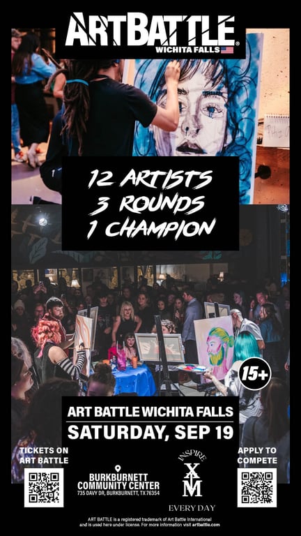 Promotional asset for Art Battle Wichita Falls on September 19, 2026: AB4117 - Wichita Falls -19SEP2026A.jpg.