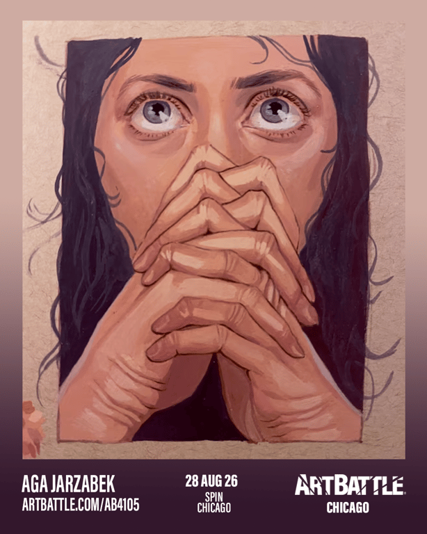 Promotional asset for Art Battle Chicago on August 28, 2026: ab4105_aga jarzabek.png.