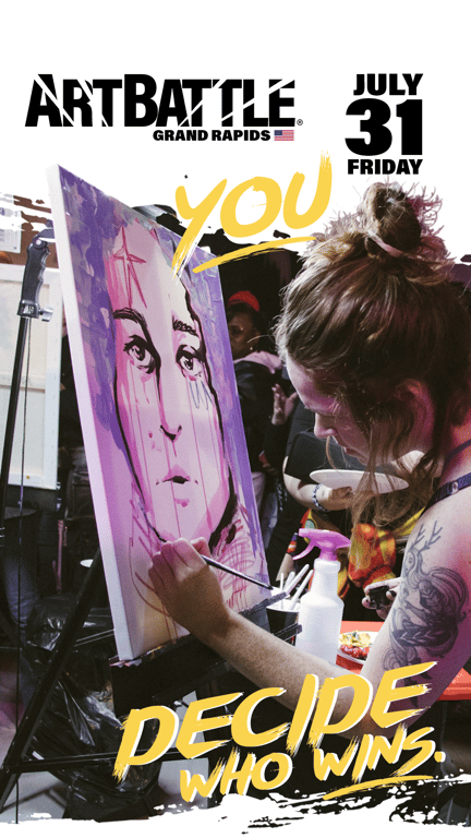Promotional asset for Art Battle Grand Rapids on July 31, 2026: ab4112_ads_story.png.