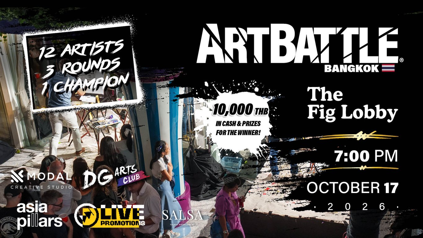 Promotional asset for Art Battle Bangkok on October 17, 2026: AB4132 - Bangkok - 17OCT2026A2 - 1080x1920.jpg.