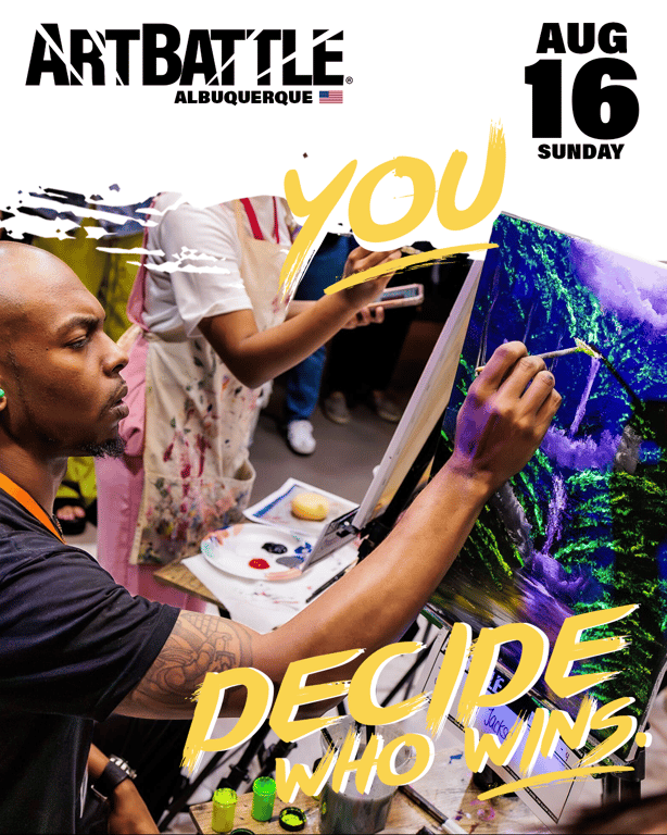 Promotional asset for Art Battle Albuquerque on August 16, 2026: ab4104_ads_4-5.png.