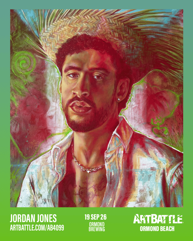 Promotional asset for Art Battle Ormond Beach on September 19, 2026: ab4099_jordan jones.png.