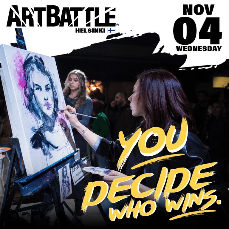 Promotional asset for Art Battle Helsinki on November 4, 2026: ab4142_ads_1-1.png.