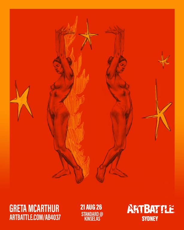 Promotional asset for Art Battle Sydney on August 21, 2026: ab4037_greta mcarthur.png.