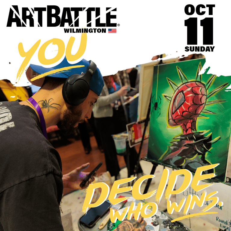 Promotional asset for Art Battle Wilmington on October 11, 2026: ab4161_ads_1-1.png.