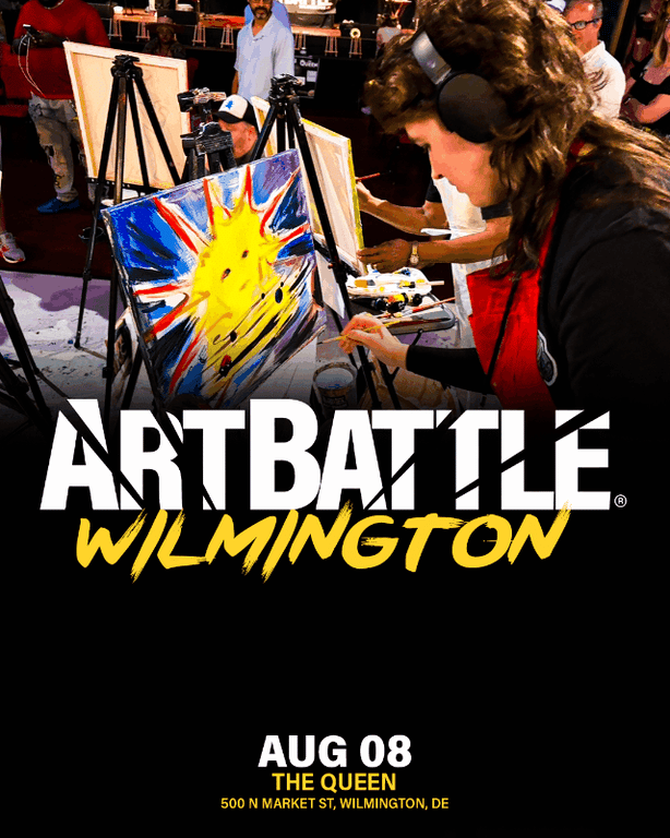 Promotional asset for Art Battle Wilmington on August 8, 2026: AB4126_ads_slide.gif.