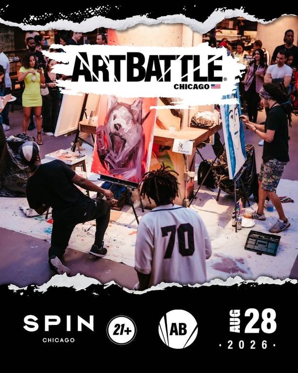Promotional asset for Art Battle Chicago on August 28, 2026: AB4105 - Chicago - 28AUG2026A5.jpg.