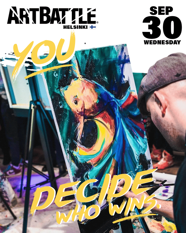 Promotional asset for Art Battle Helsinki on September 30, 2026: ab4131_ads_4-5.png.