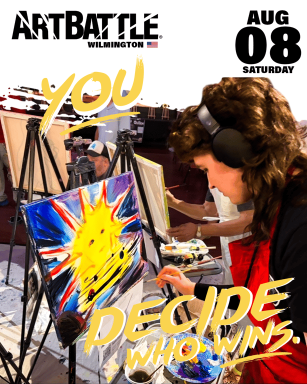 Promotional asset for Art Battle Wilmington on August 8, 2026: AB4126_ads_4-5.png.